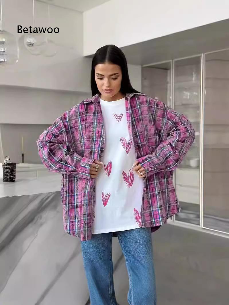 Oversized Loose Plaid Shirt Fo - огляд і ціна Fashion Street Night