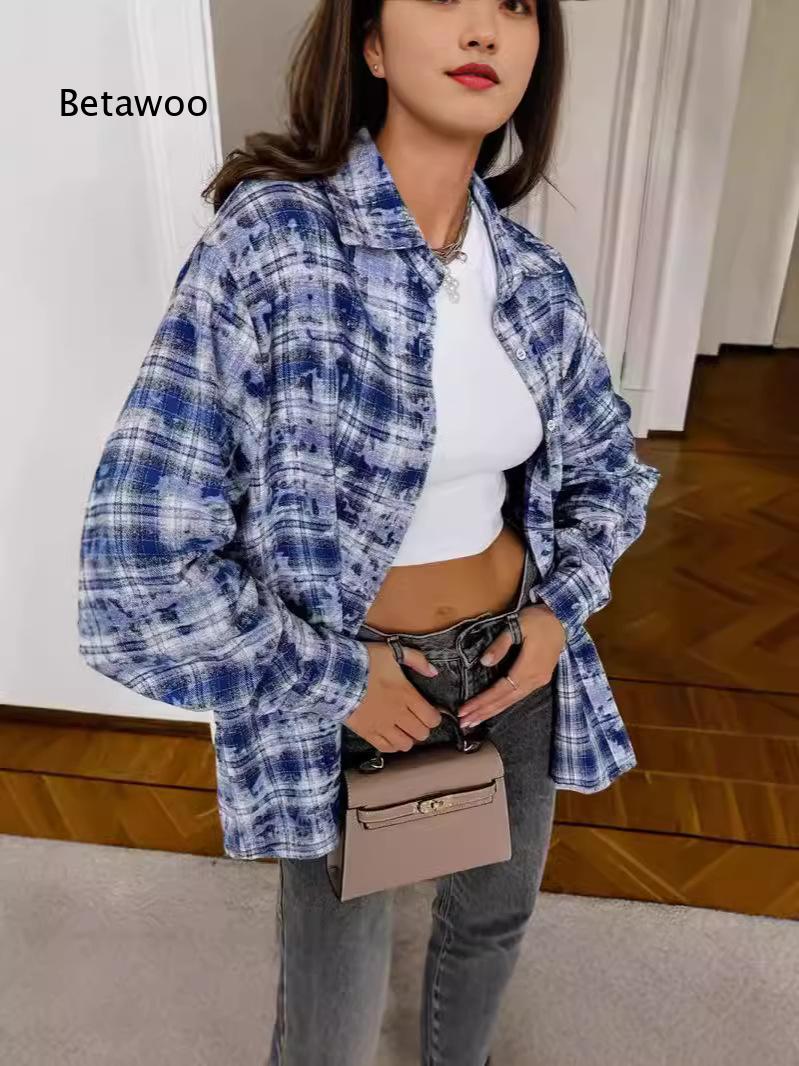 Oversized Loose Plaid Shirt Fo - огляд і ціна Fashion Street Night