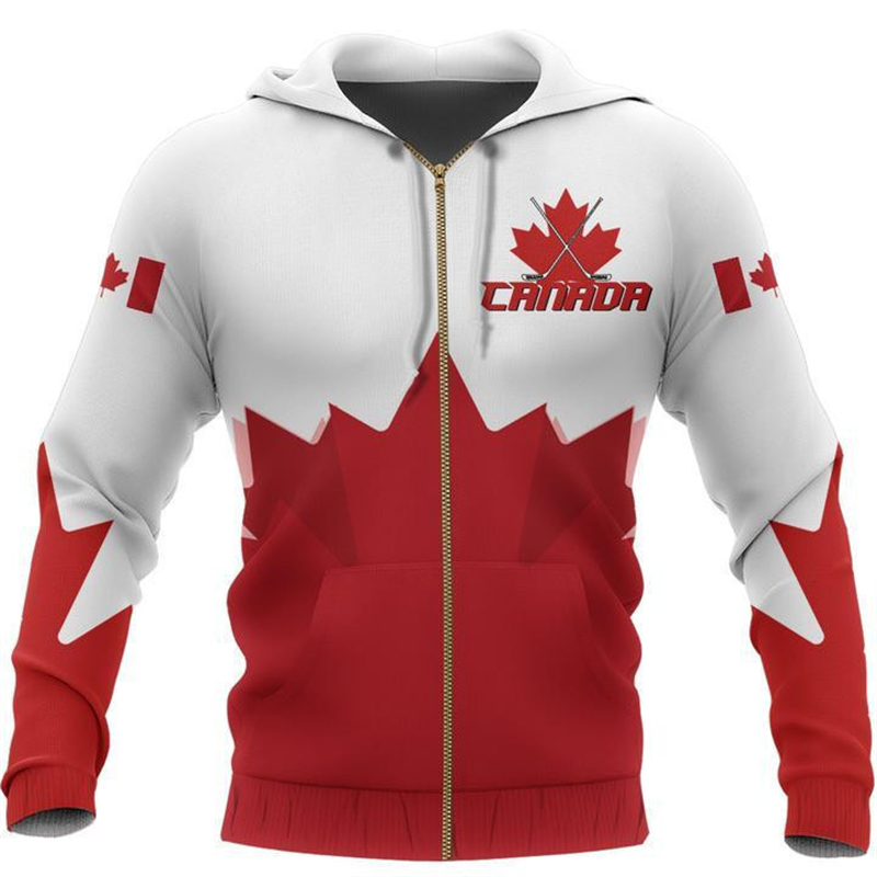 Canada Flag 3d Printed Zip Up  - огляд і ціна Street Fashion Canada