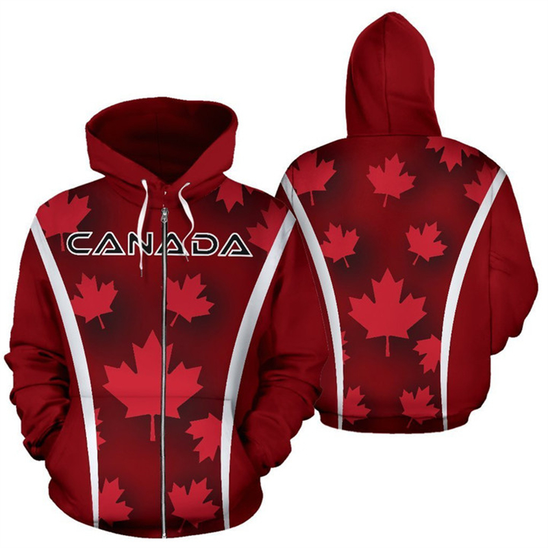 Canada Flag 3d Printed Zip Up  - огляд і ціна Street Fashion Canada