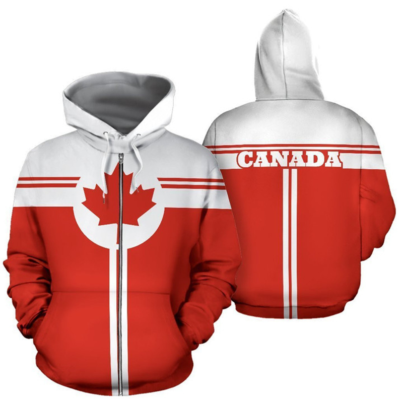 Canada Flag 3d Printed Zip Up  - огляд і ціна Street Fashion Canada