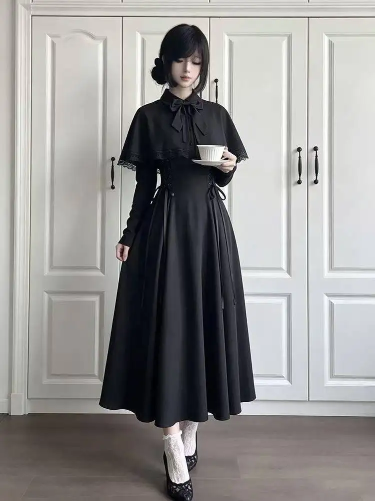 Women Black Gothic Lolita Midi - огляд і ціна Fashion Street Night